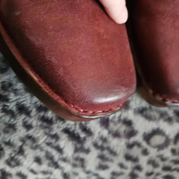 Born | Harmony Distressed Rust Leather with Fringes  Boho Mules Clogs - Size 11M - Picture 7 of 9